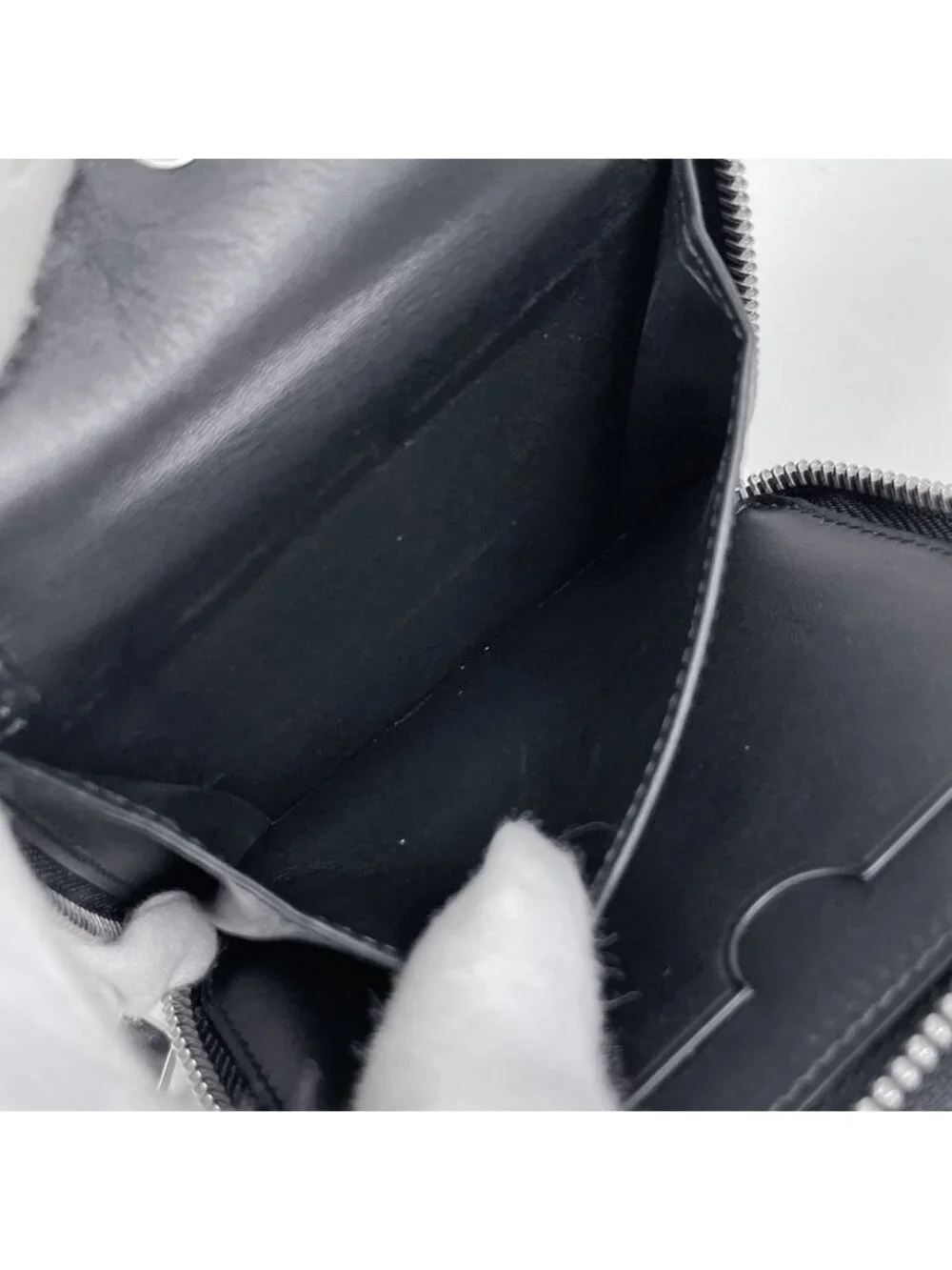 Loewe Anagram Zip Around Wallet Double Zipper Leather Black